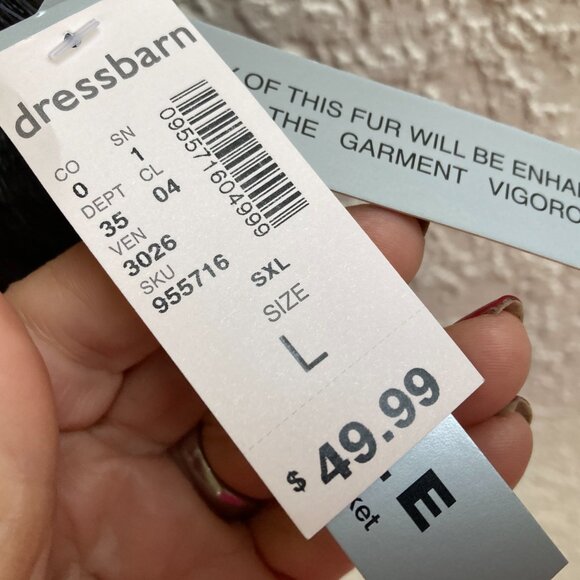 Faux Mink Vest Jacket Sz L Full Zip Heavy Coat Vest Reversible NWT - Picture 6 of 13